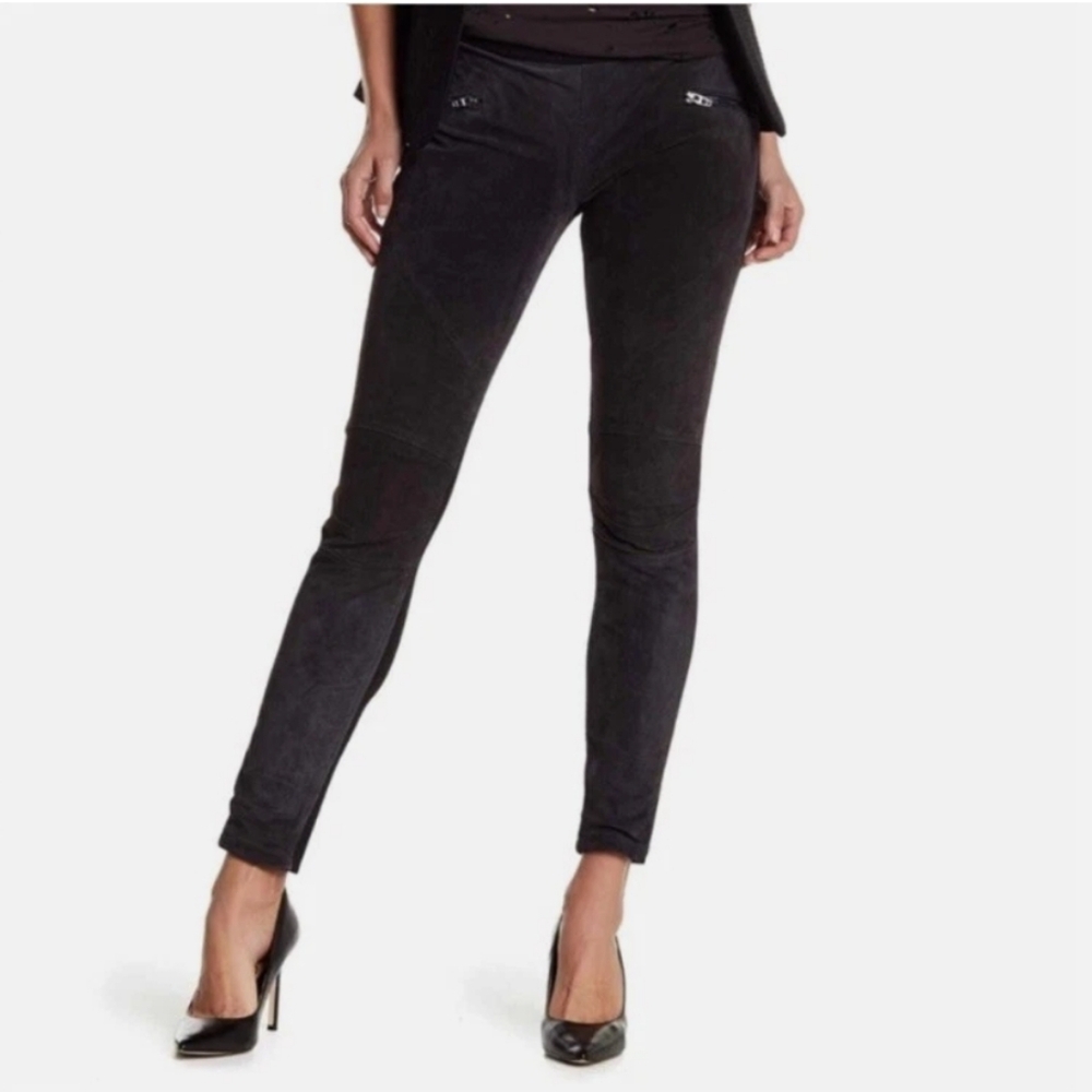 Blank NYC Black Suede Stunner Skinny Pull on Legging Size 27